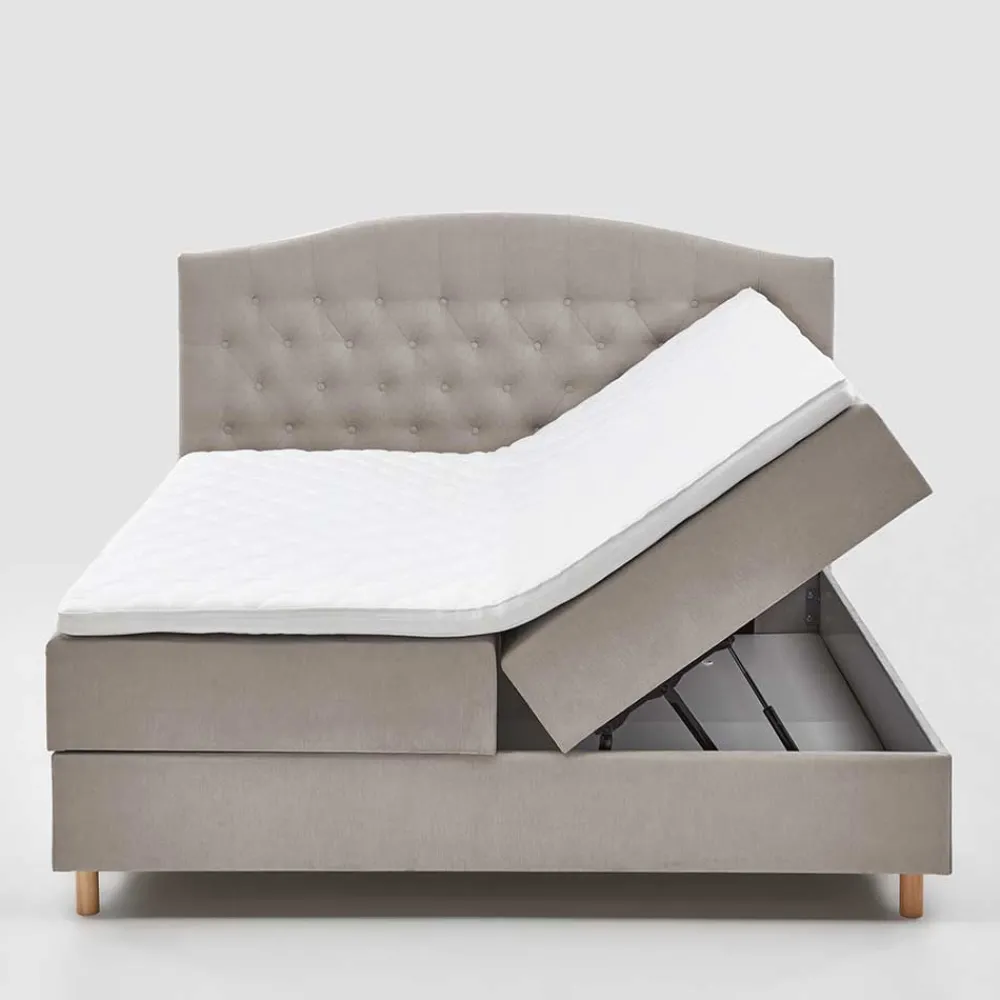 Wohnen Braune Möbel*H3 Komplettbett mit Bettkasten in Hellbraun - Furcia