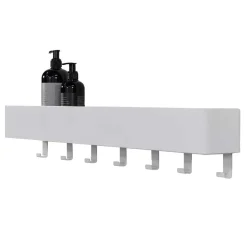 Wohnen Garderoben|Garderoben*Hakenleiste mit Ablage in Weiß - Kyonus