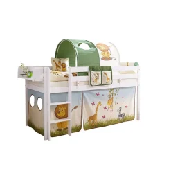 Kinder Wohnen Halbhochbett Zentry mit Vorhang und Tunnel