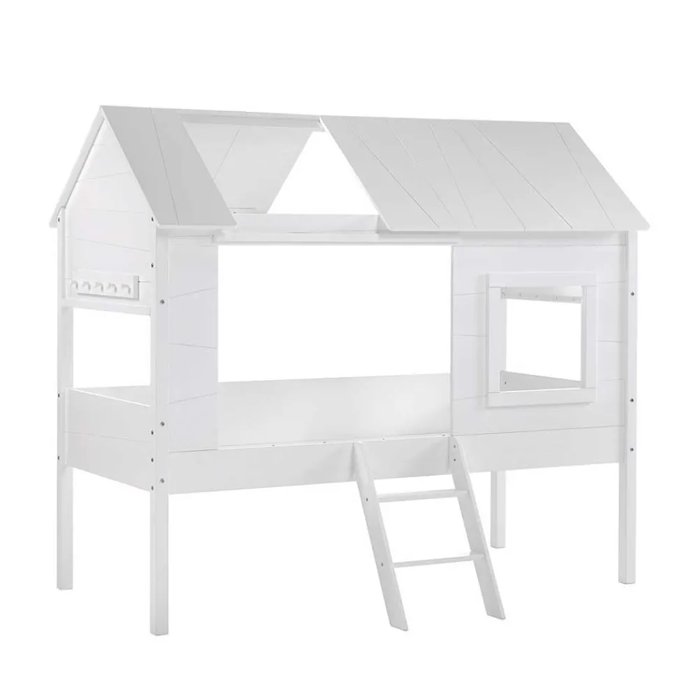 Wohnen Kindermöbel|Kinderbetten*Halbhohes Hausbett für Kinder in Weiß - Tabitana