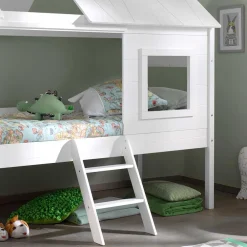 Wohnen Kindermöbel|Kinderbetten*Halbhohes Hausbett für Kinder in Weiß - Tabitana