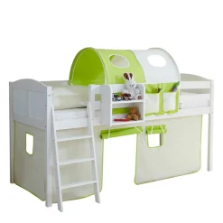 Wohnen Weiße Möbel|Kinderbetten*Halbhohes Kiefernholz Kinderbett in Weiß - Camelo