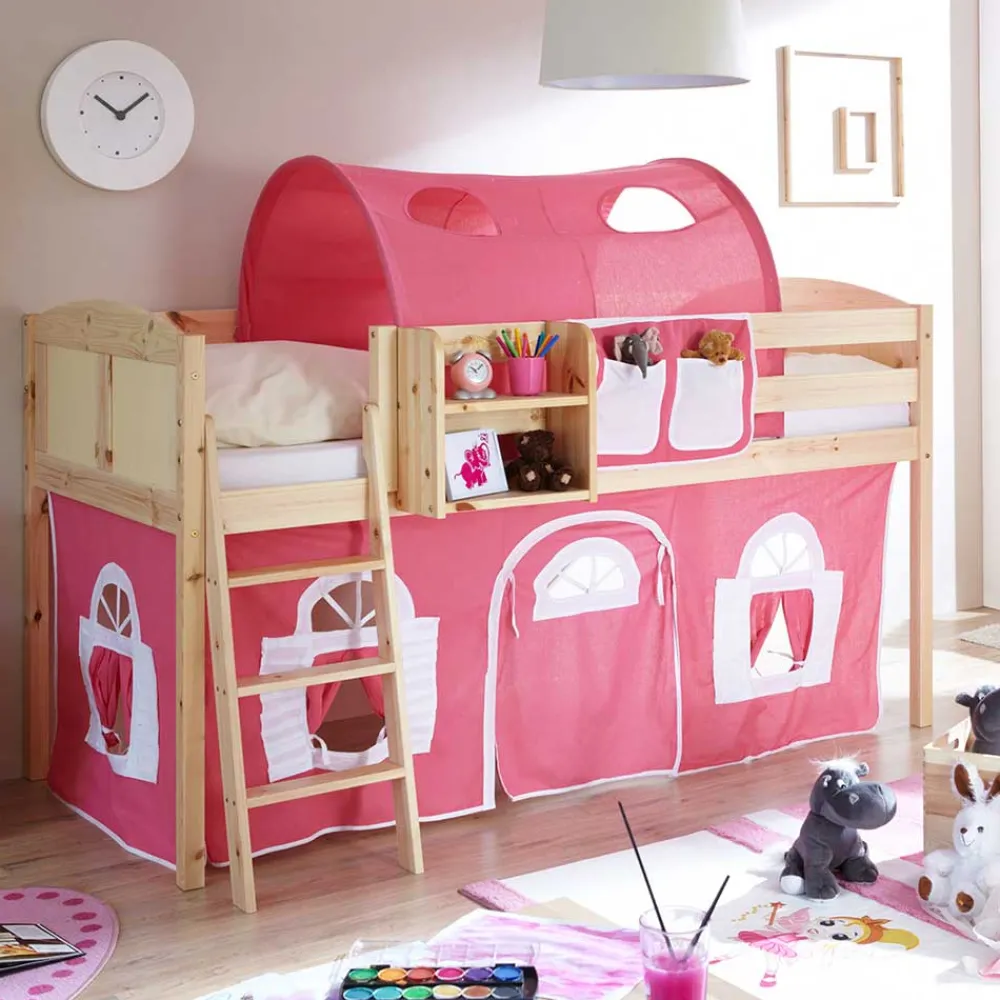 Wohnen Kindermöbel|Kinderbetten*Halbhohes Kinder Spielbett in Kiefer Natur - Duane