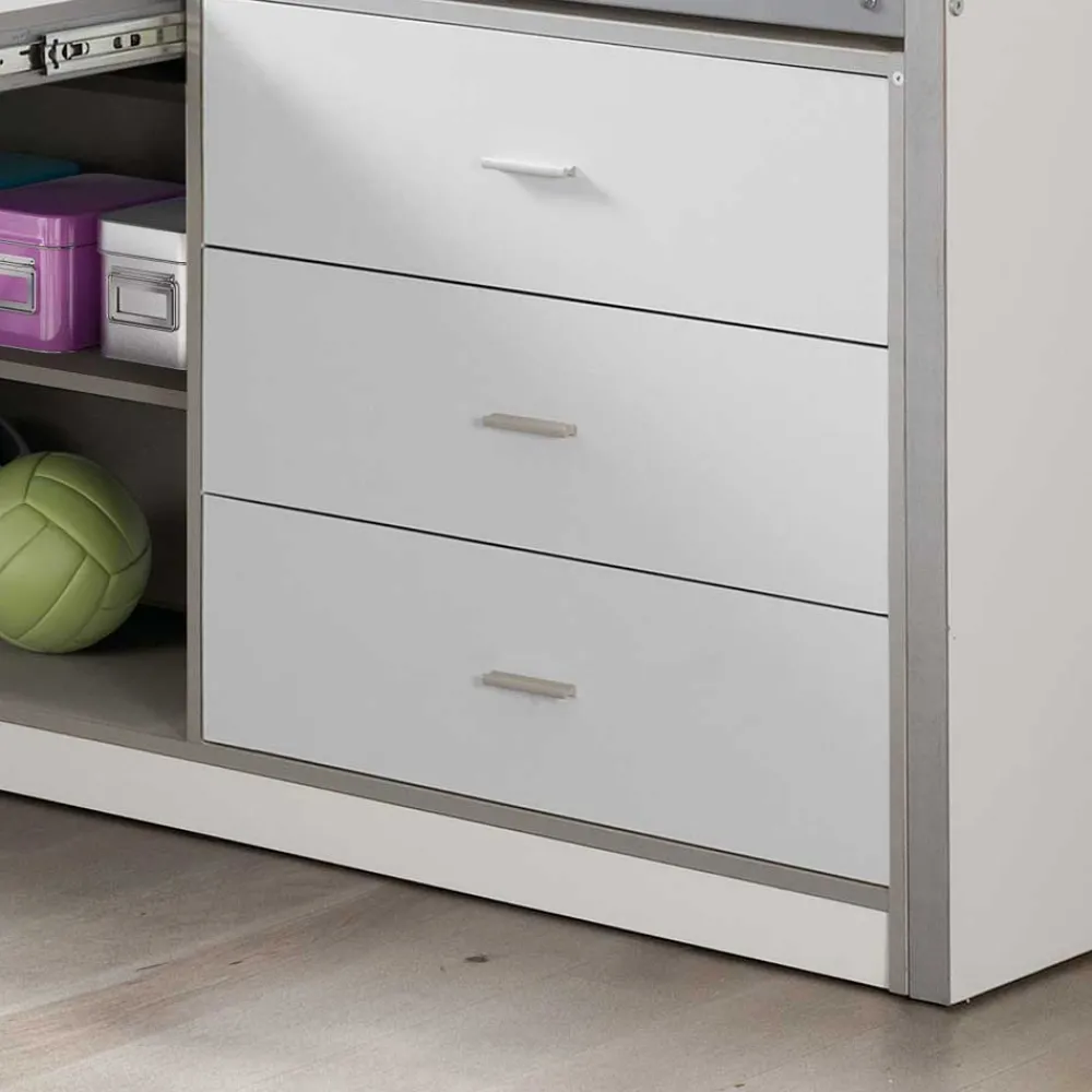 Wohnen Kinderbetten*Halbhohes Kinderbett Boro in Weiß