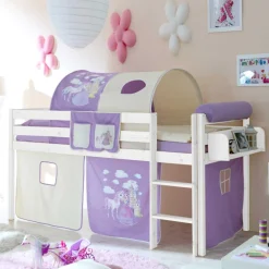 Wohnen Jugendbetten*Halbhohes Kinderbett Safira im Prinzessin Design