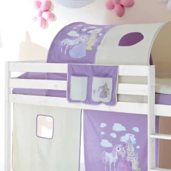Wohnen Jugendbetten*Halbhohes Kinderbett Safira im Prinzessin Design