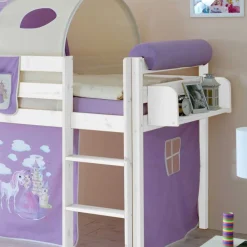 Wohnen Jugendbetten*Halbhohes Kinderbett Safira im Prinzessin Design