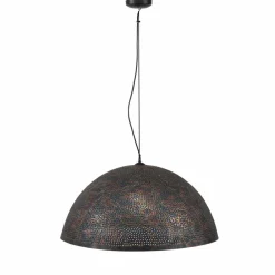 Wohnen Lampen & Leuchten*Halbrunde Hängeleuchte Jilamenda mit Metall Schwarz Braun
