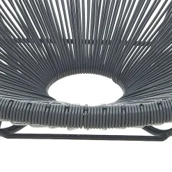 Wohnen Halbrunder Gartenstuhl aus Geflecht in Grau - Hero (2er Set)