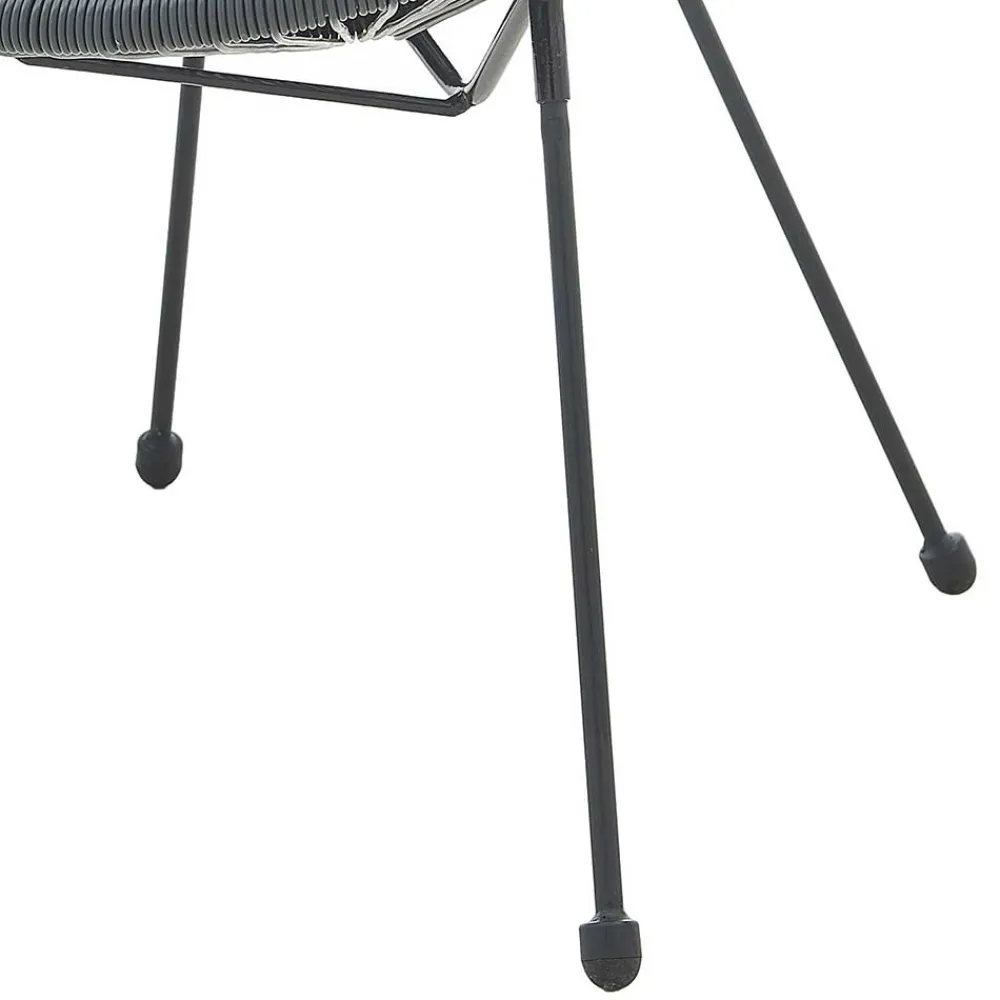 Wohnen Halbrunder Gartenstuhl aus Geflecht in Grau - Hero (2er Set)