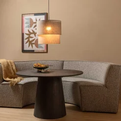 Wohnen Küchenbänke|Esszimmerbänke*Halbrundes Esstisch-Sofa in Beigegrau meliert - William