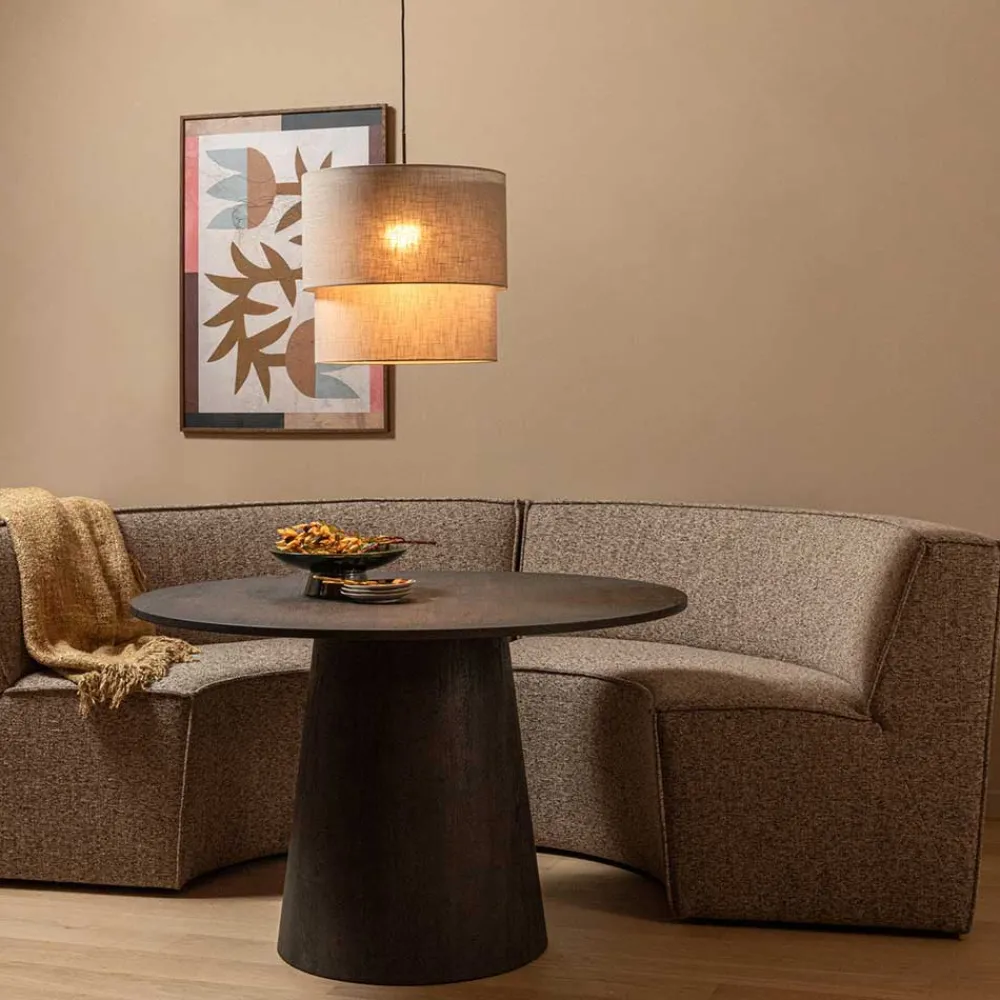 Wohnen Küchenbänke|Esszimmerbänke*Halbrundes Esstisch-Sofa in Dunkelbraun - Sentiagamo