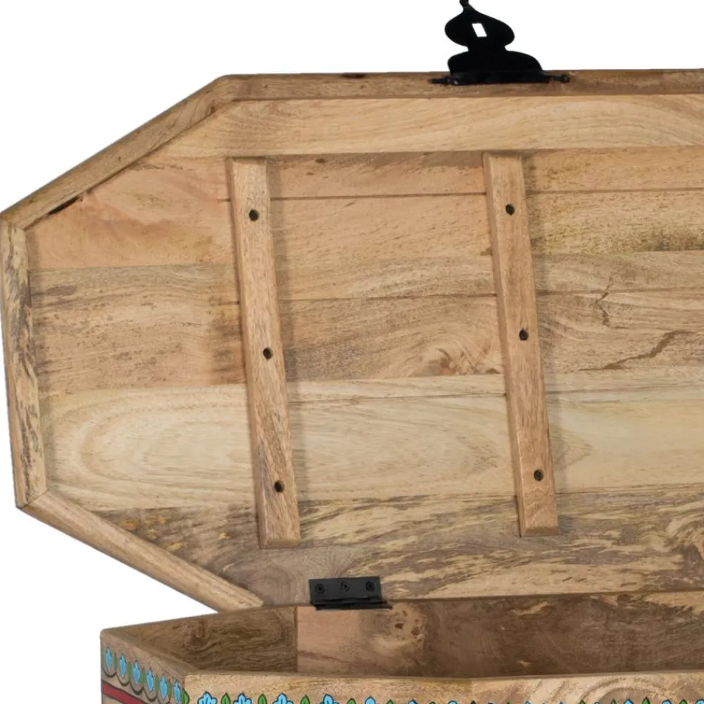 Wohnen Boho Style Möbel|Holztruhen*Handbemalte Holztruhe mit Blumen Motiven - Hectos