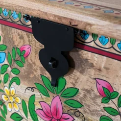 Wohnen Boho Style Möbel|Holztruhen*Handbemalte Holztruhe mit Blumen Motiven - Hectos