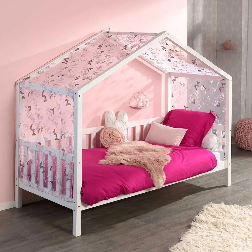 Wohnen Kindermöbel|Kinderbetten*Haus Himmelbett für Mädchen in Weiß - Edro