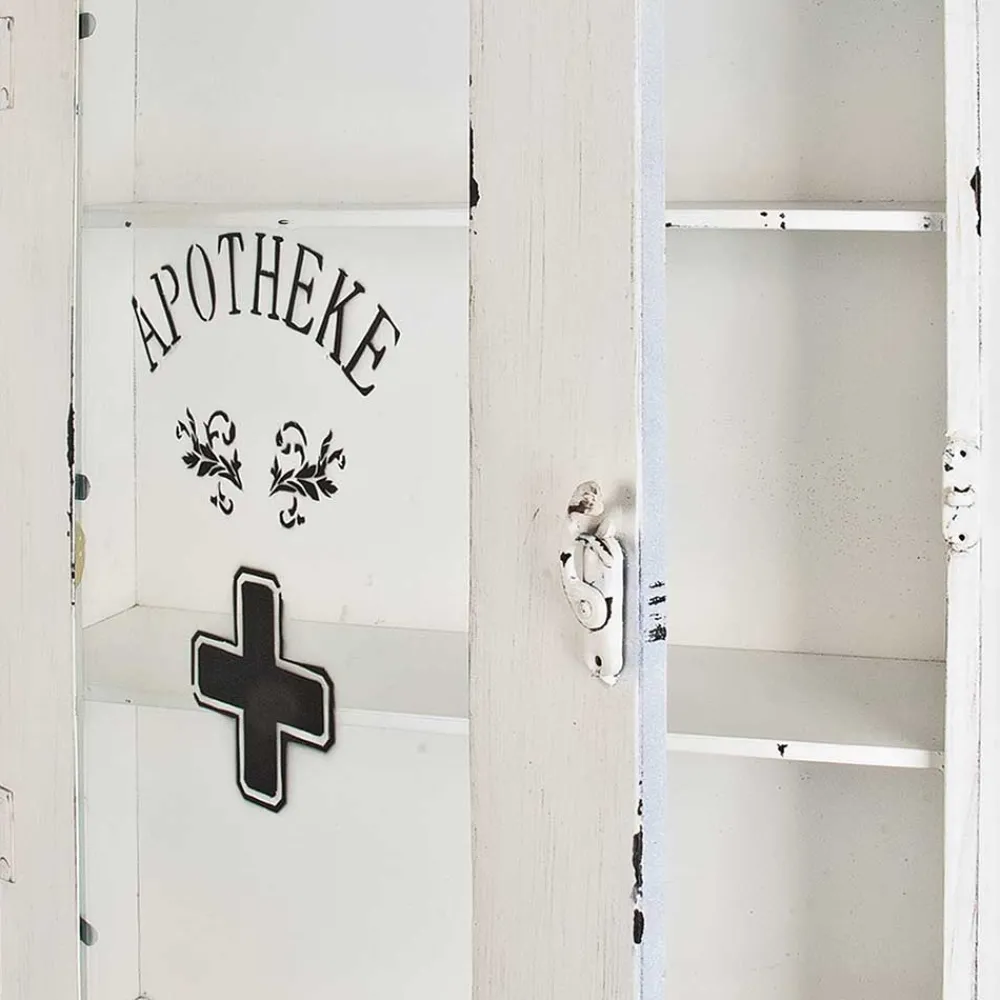 Wohnen Weiße Möbel|Shabby Chic Möbel*Hausapotheken Schrank Dorna in Weiß