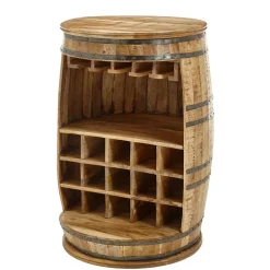 Wohnen Hausbar im Fass Design aus Mangobaum Holz - Croadiva