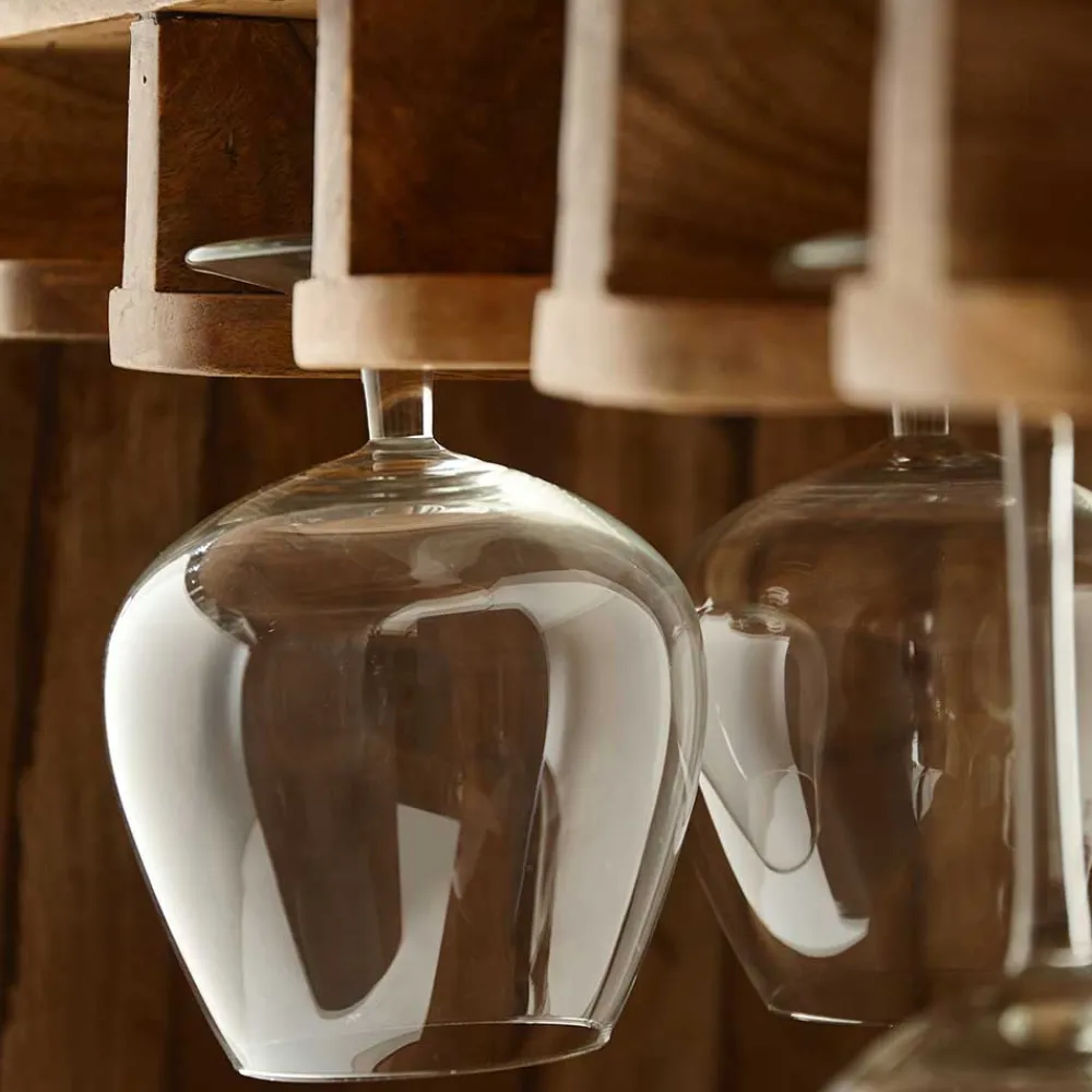 Wohnen Hausbar im Fass Design aus Mangobaum Holz - Croadiva