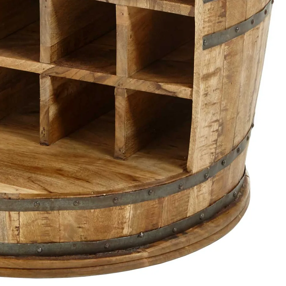 Wohnen Hausbar im Fass Design aus Mangobaum Holz - Croadiva