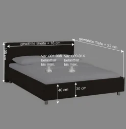 Wohnen Jugendbetten|Betten*Hübsches Polsterbett Kara in Braun
