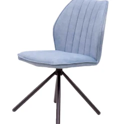 Wohnen Hellblauer Esstisch-Stuhl mit Metallgestell - Lescalier (2er Set)