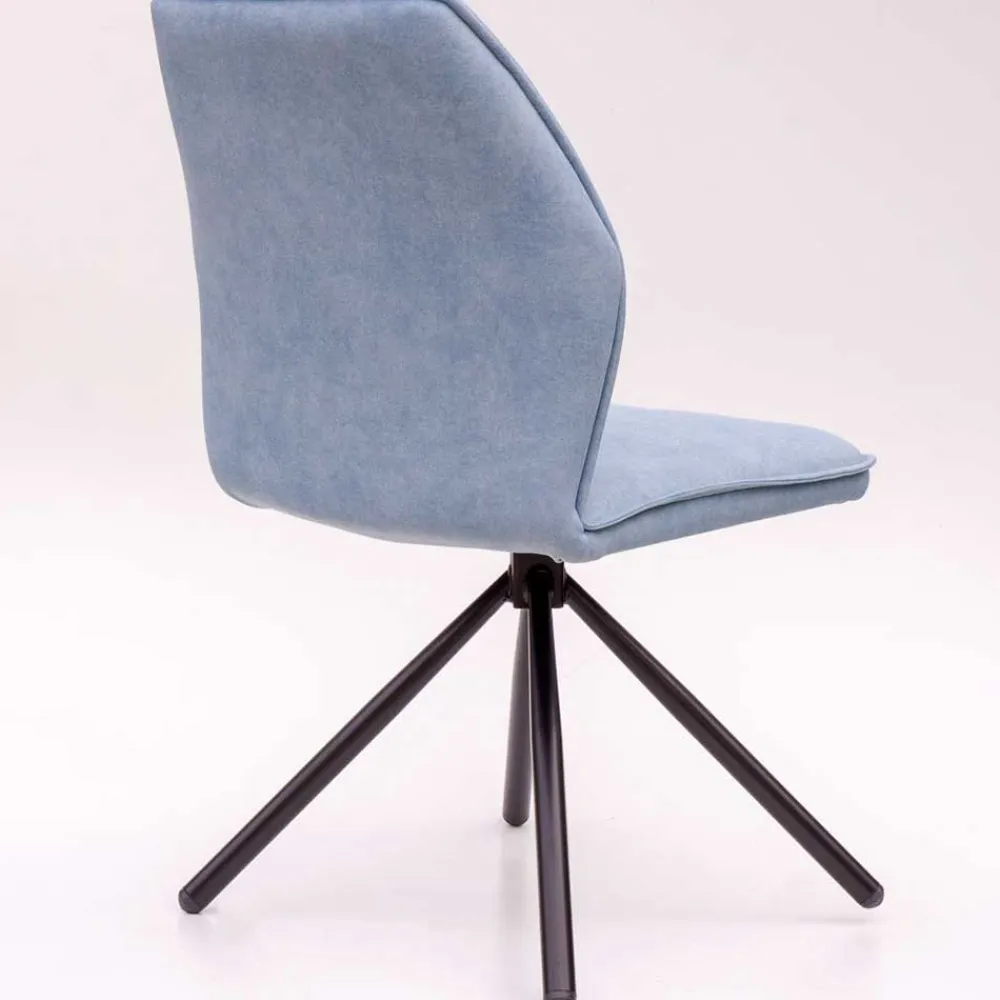 Wohnen Hellblauer Esstisch-Stuhl mit Metallgestell - Lescalier (2er Set)