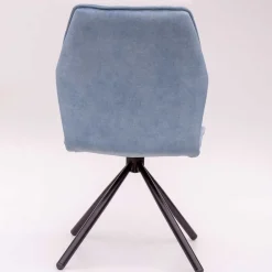 Wohnen Hellblauer Esstisch-Stuhl mit Metallgestell - Lescalier (2er Set)