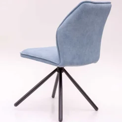 Wohnen Hellblauer Esstisch-Stuhl mit Metallgestell - Lescalier (2er Set)