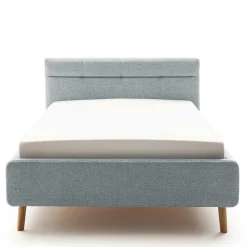 Wohnen Skandinavische Möbel|Jugendbetten*Hellblaues Polsterbett mit Bettkasten - Annelie