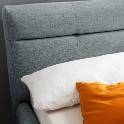 Wohnen Skandinavische Möbel|Jugendbetten*Hellblaues Polsterbett mit Bettkasten - Annelie