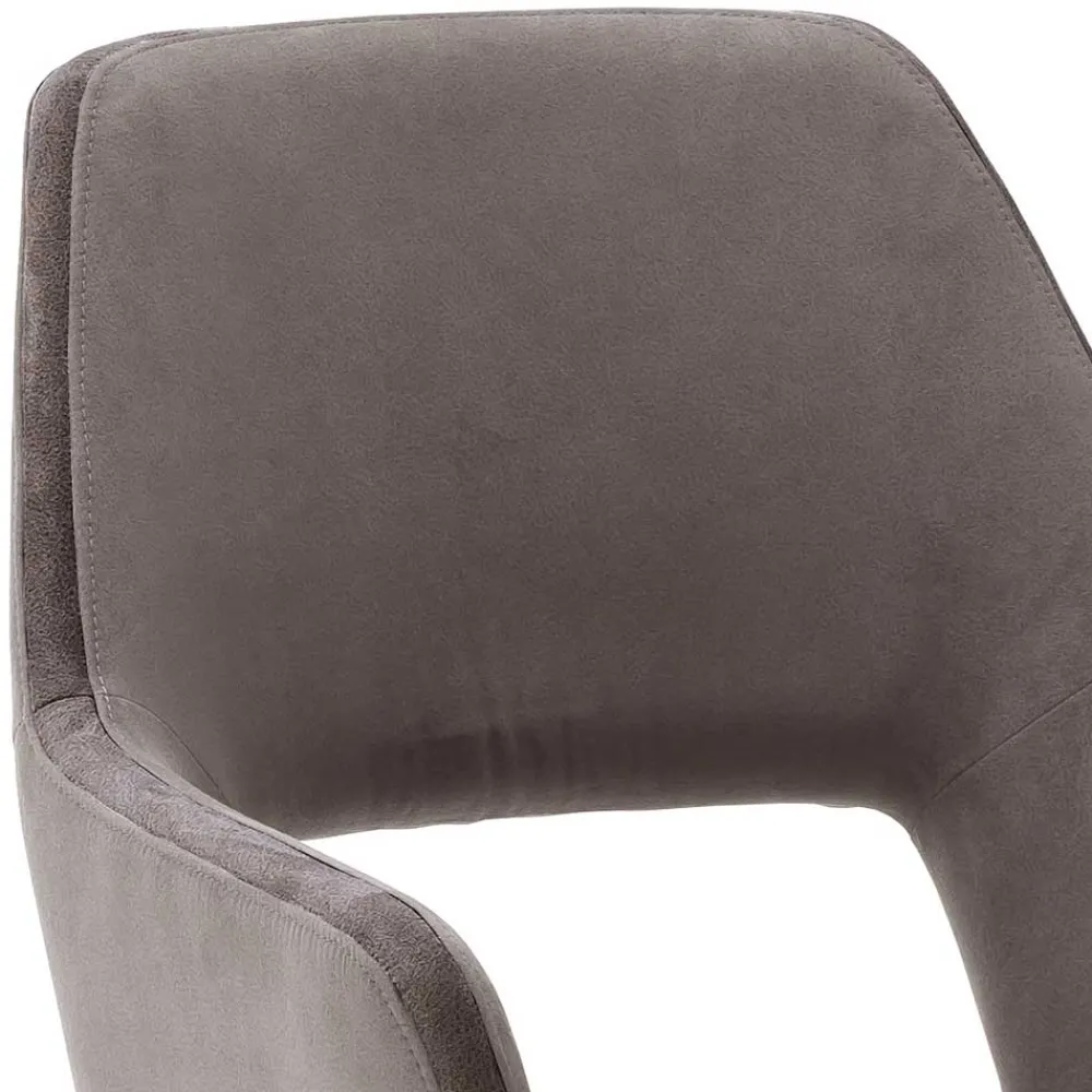 Wohnen Wohnzimmerstühle*Hellbraune Esszimmerstühle aus Microfaser - Loreo (2er Set)