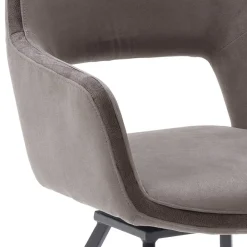 Wohnen Wohnzimmerstühle*Hellbraune Esszimmerstühle aus Microfaser - Loreo (2er Set)