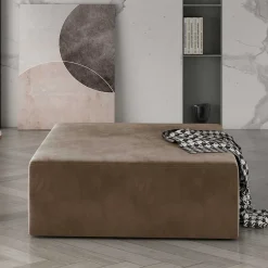 Wohnen Sessel & Hocker|Barhocker*Hellbrauner Couchhocker in quadratischer Form - Aschau