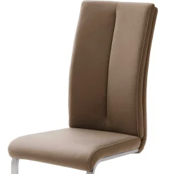 Wohnen Braune Möbel|Graue Möbel*Hellbrauner Freischwinger Stuhl Carihm mit Kunstleder (4er Set)