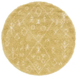 Wohnen Teppiche*Heller Hochflor Teppich in Gelb und Creme - Vinitaro