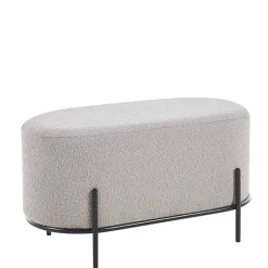 Wohnen Barhocker*Heller Hocker in Taupe Boucle - ovale Form - Lirodicos