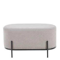 Wohnen Barhocker*Heller Hocker in Taupe Boucle - ovale Form - Lirodicos