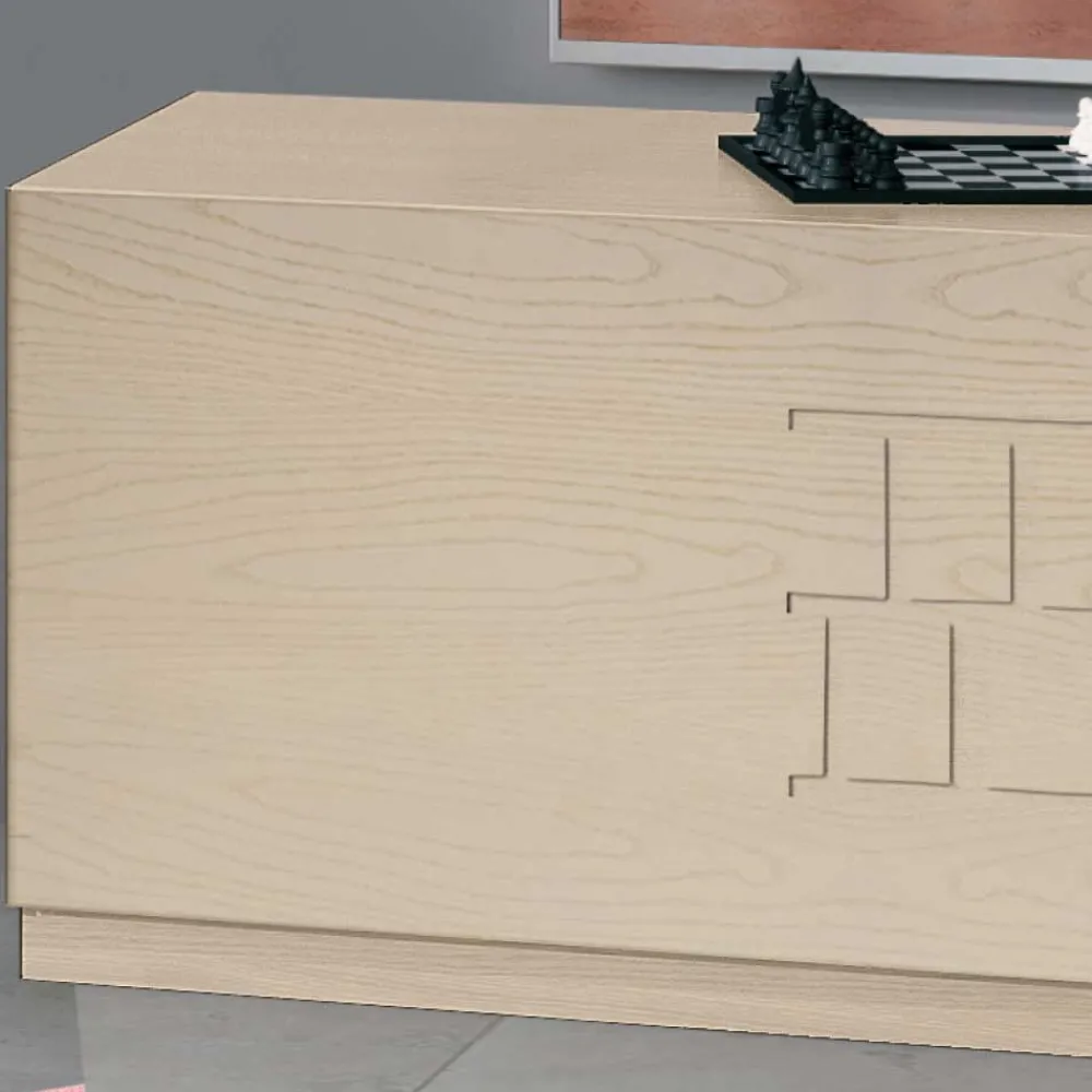 Wohnen Helles Esche TV Board mit Klappe - Odillava