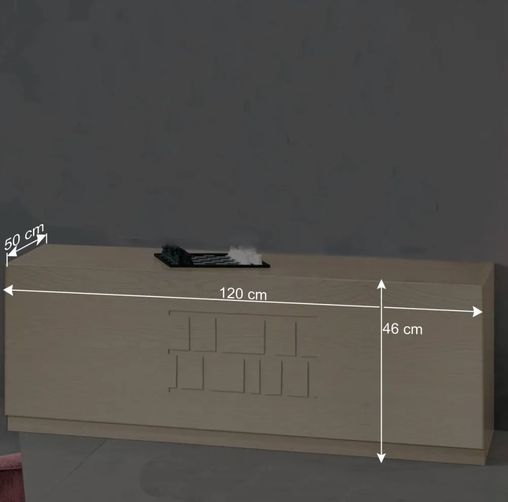 Wohnen Helles Esche TV Board mit Klappe - Odillava