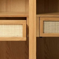 Wohnen Helles Highboard mit Glas in Natur - Saltenas