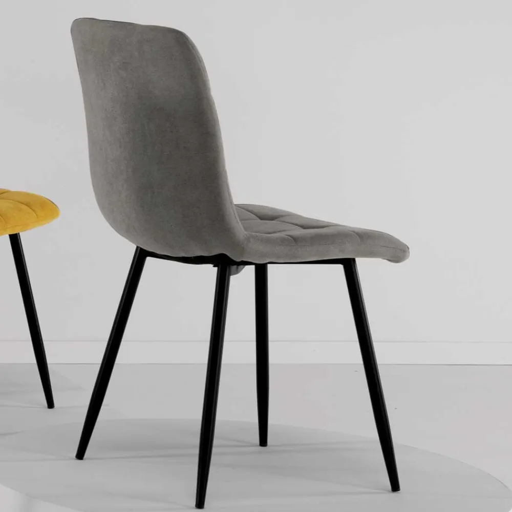 Wohnen Hellgraue Esszimmerstühle modern - Bogor (4er Set)