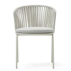 Wohnen Hellgraue Gartenstühle aus Kordel - Larosca (4er Set)