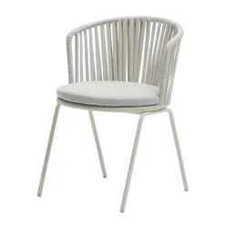 Wohnen Hellgraue Gartenstühle aus Kordel - Larosca (4er Set)