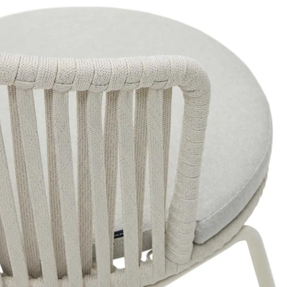 Wohnen Hellgraue Gartenstühle aus Kordel - Larosca (4er Set)