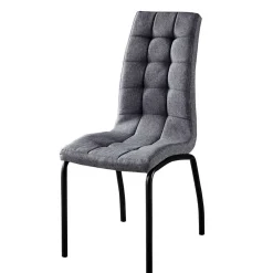 Wohnen Hellgraue Polsterstühle aus Webstoff - Janny (2er Set)