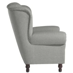 Wohnen Hellgrauer Chesterfield-Sessel mit Ohren - Barreff