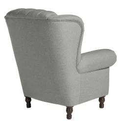 Wohnen Hellgrauer Chesterfield-Sessel mit Ohren - Barreff