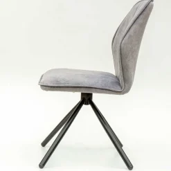 Wohnen Schwarze Möbel|Graue Möbel*Hellgrauer Polsterstuhl mit Metallgestell - Nynos (2er Set)