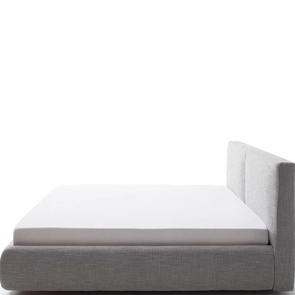 Wohnen Hellgraues 180x200 Bett inklusive Matratzen - Atlona