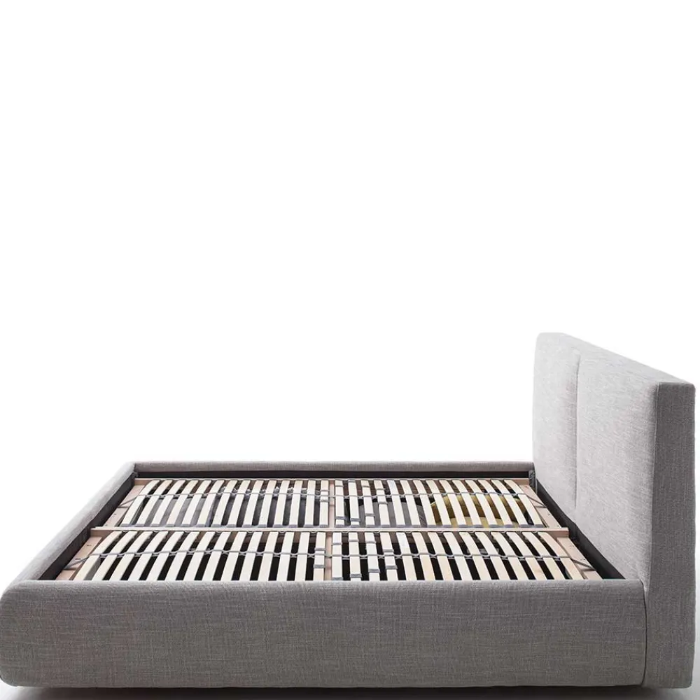 Wohnen Hellgraues 180x200 Bett inklusive Matratzen - Atlona